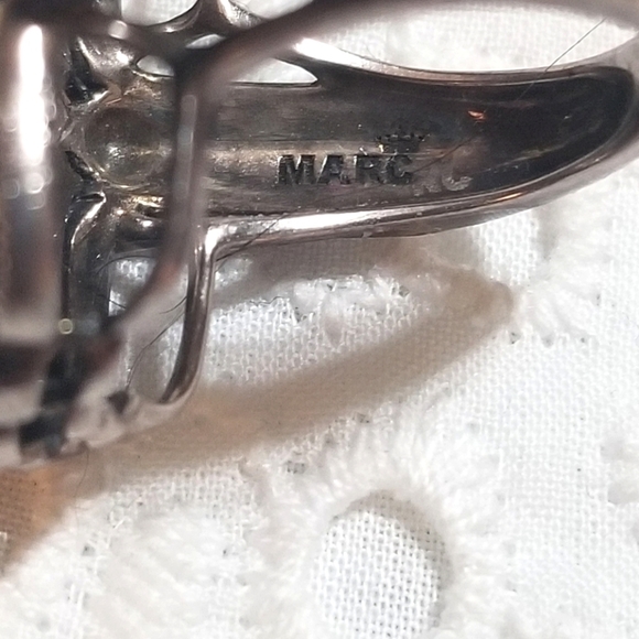 VINTAGE Designer MARC Sterling Marcasite Ring - Picture 6 of 8